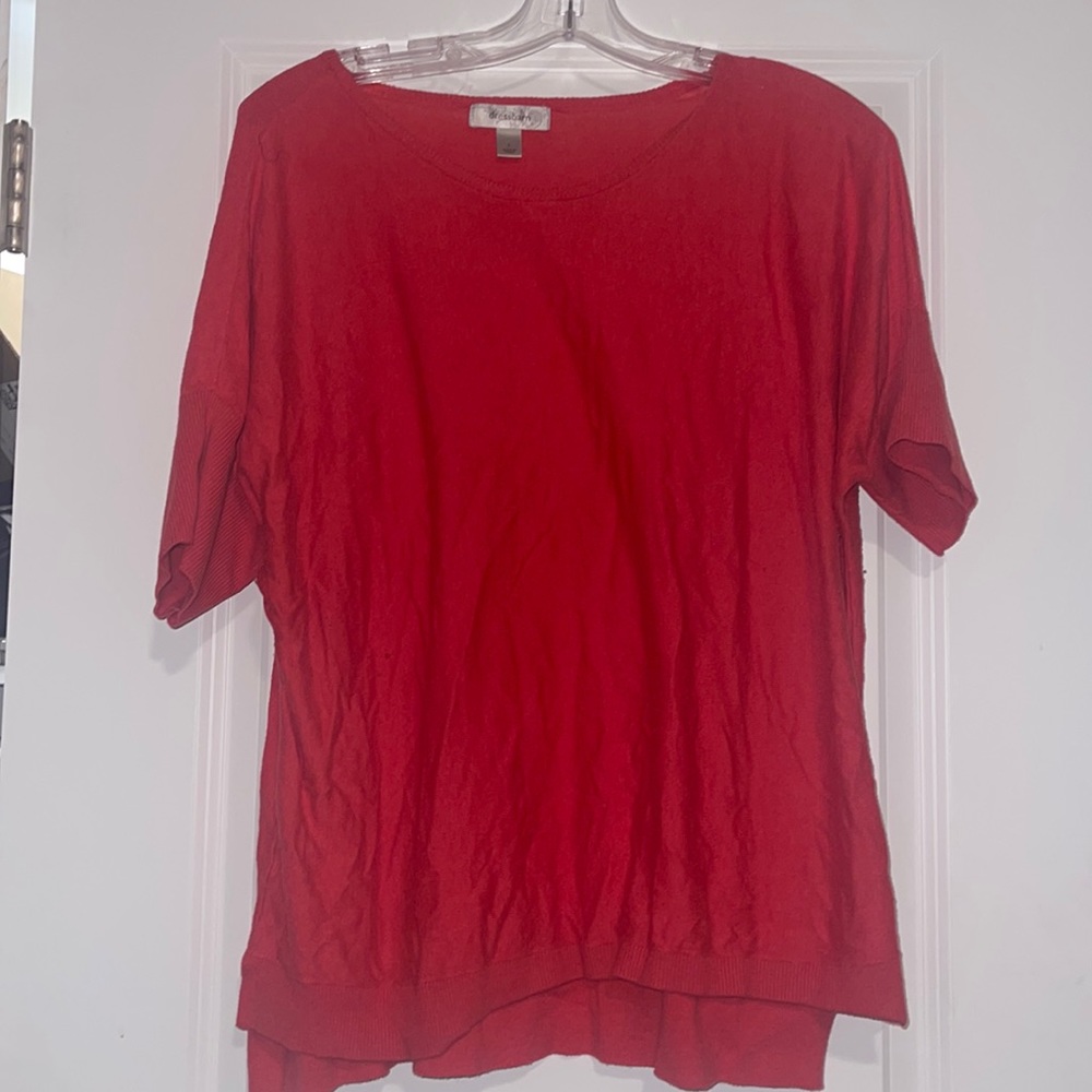 Coral colored summer sweater